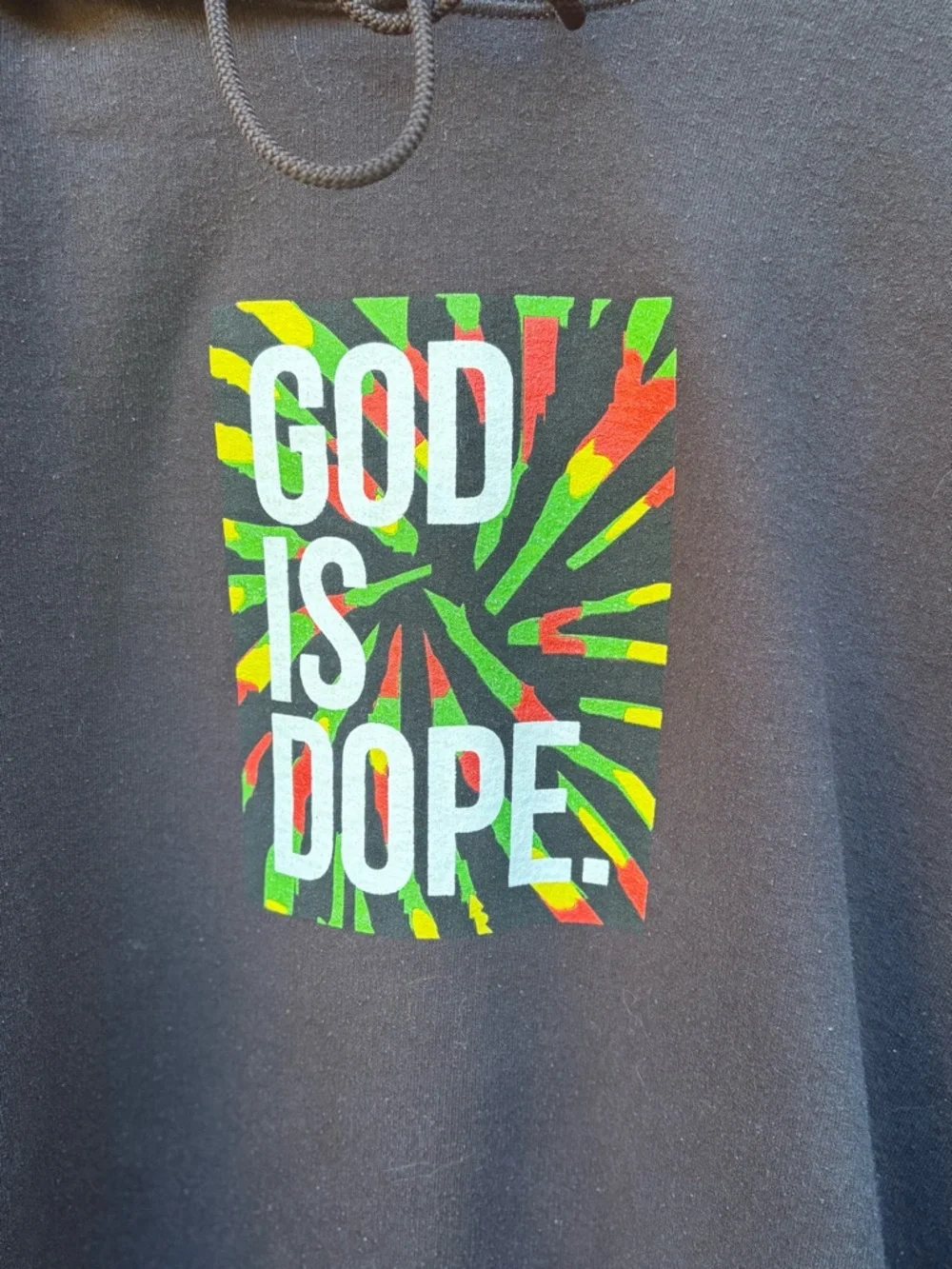 God Is Dope Rastafari Hoodie Mens Size 2XL Black - Picture 1 of 6